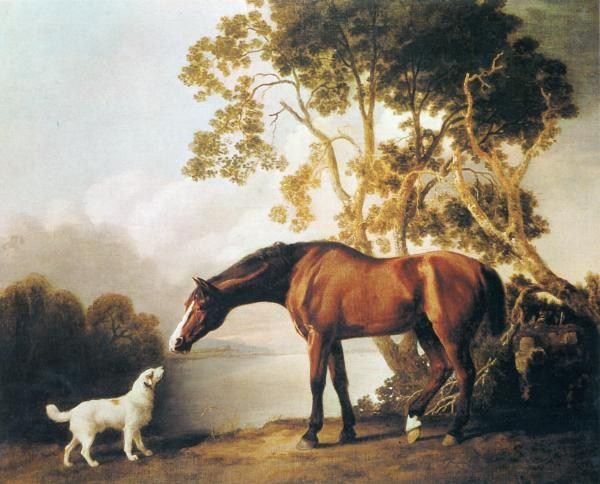 George Stubbs Bay Horse and White Dog